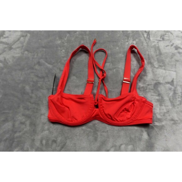 Victorias Secret 34B Red Essential Full Coverage Bikini Top NWT - Picture 1 of 5